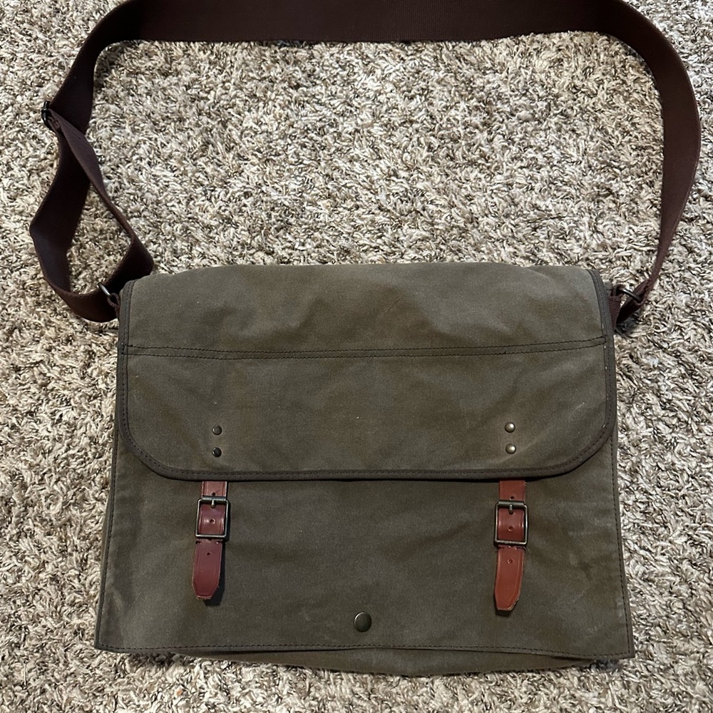 J. Crew Canvas Messenger Bag - Olive